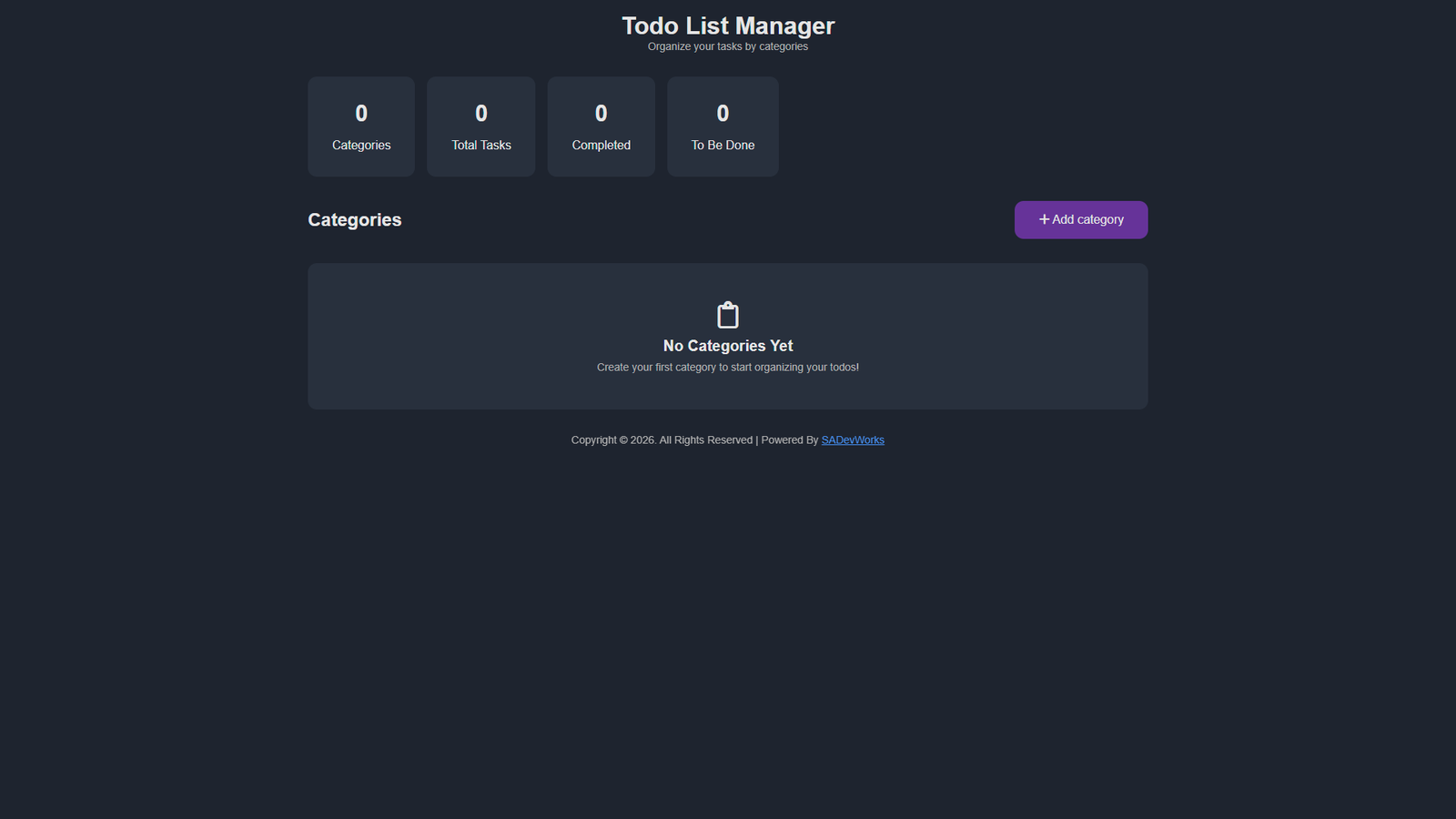Screenshot of Todo Manager